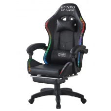 Геймерское кресло Bonro B-144 чёрное, с подсветкой, массажем, пультом