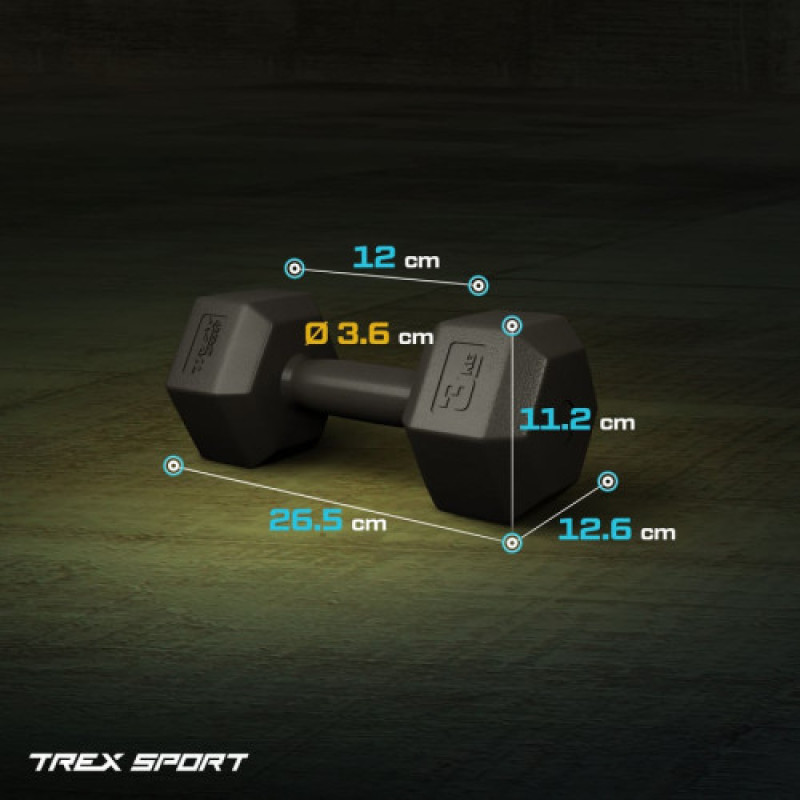 Гантели для фитнеса композитные TREX Sport TX-003CD 2x3 кг