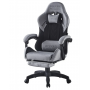 Геймерское кресло Bonro B-145 чёрно-серое с подставкой для ног