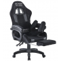 Геймерское кресло Bonro B-146 чёрно-серое с подставкой для ног