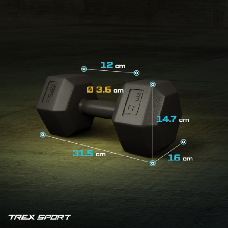 Композитные гантели для фитнеса TREX Sport TX-008CD 2x8 кг