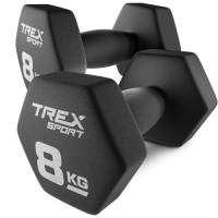 Неопреновые гантели для фитнеса TREX Sport TX-080VD 2x8 кг