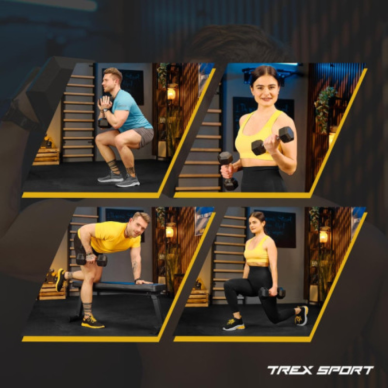 Гантеля шестигранна прогумована TX-200RD Trex Sport 20 кг