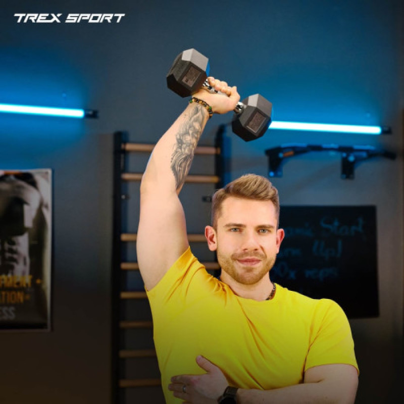 Гантеля шестигранна прогумована TX-200RD Trex Sport 20 кг