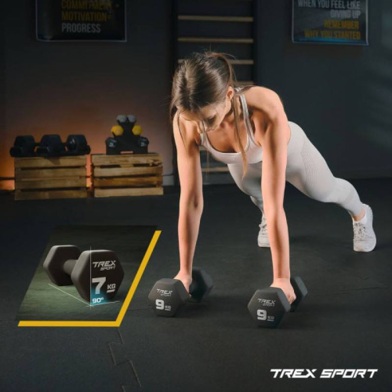 Неопреновые гантели для фитнеса TREX Sport TX-090VD 2x9 кг