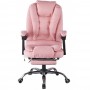 Крісло офісне з масажем та підставкою для ніг Bonro B-6071 рожеве