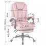Крісло офісне з масажем та підставкою для ніг Bonro B-6071 рожеве