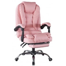 Крісло офісне з масажем та підставкою для ніг Bonro B-6071 рожеве