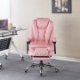 Крісло офісне з масажем та підставкою для ніг Bonro B-6071 рожеве