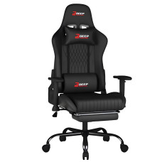 Геймерське крісло Bonro 1002G з підставкою для ніг, чорне
