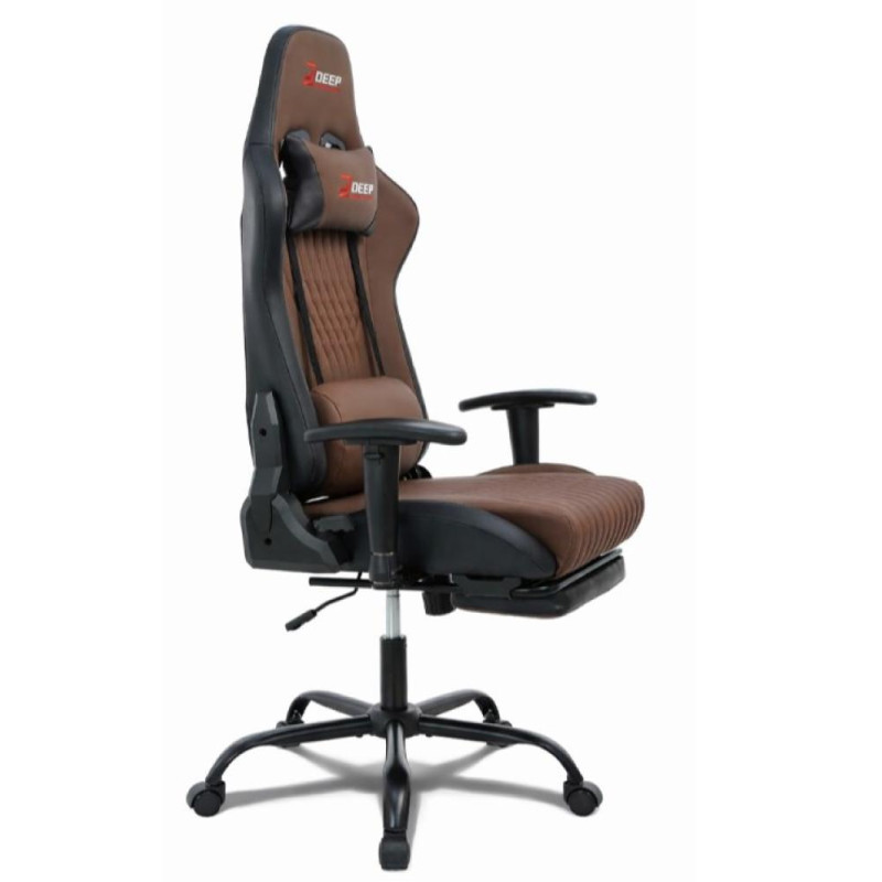 Геймерське крісло Bonro 1002G з підставкою для ніг, коричневе