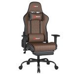 Геймерське крісло Bonro 1002G з підставкою для ніг, коричневе