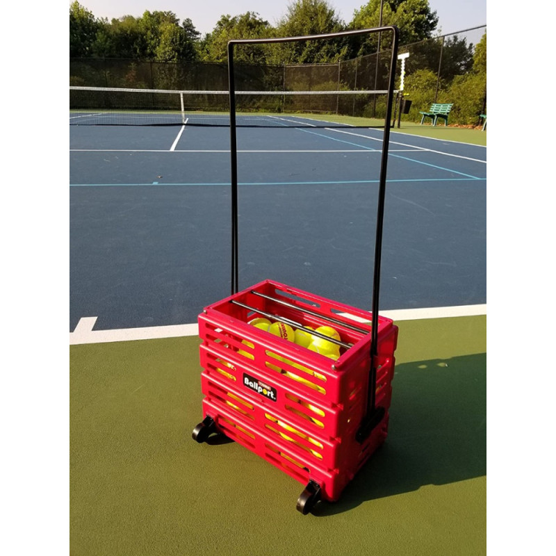 Кошик для тенісних м'ячів Unique BALLPORT Deluxe-long handles на 80 м'ячів red