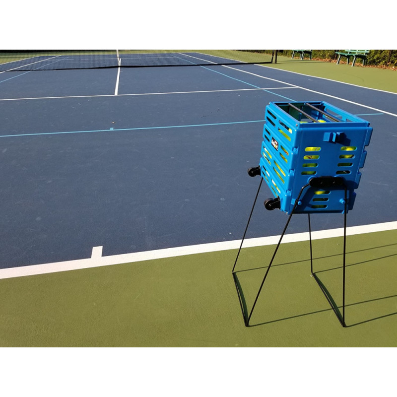 Корзина для теннисных мячей Unique BALLPORT Deluxe-long handles на 80 мячей blue
