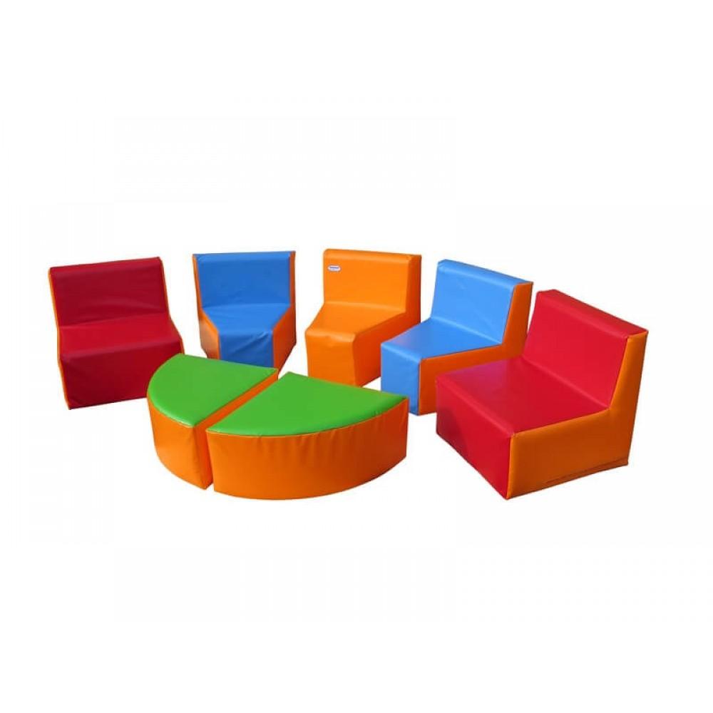 Комплект м'яких ігрових дитячих меблів "Куточок" Kidigo