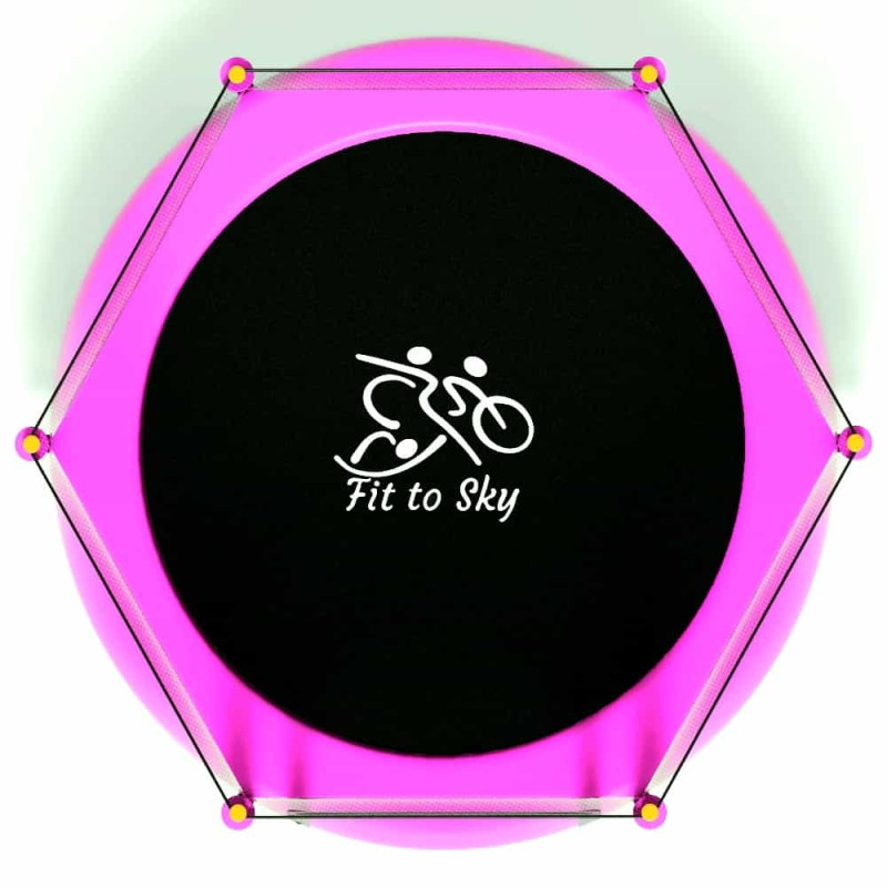 Батут FitToSky Black 152 см розовый с сеткой