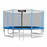 Батут Neo Sport 465 см с внешней сеткой и лестницей