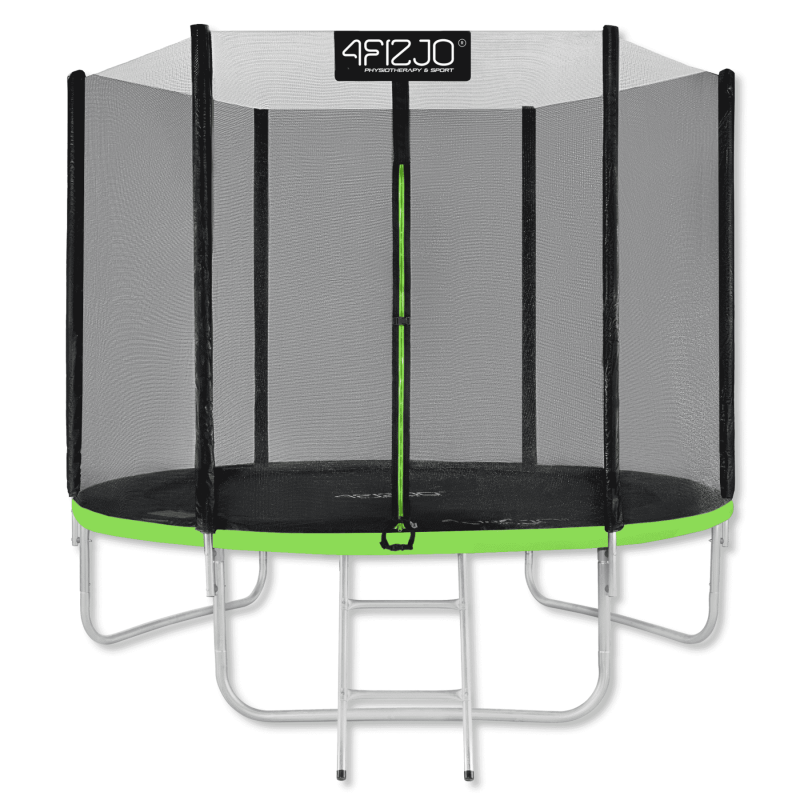 Батут 4FIZJO Classic 252 см Black/Green с внешней сеткой и лестницей