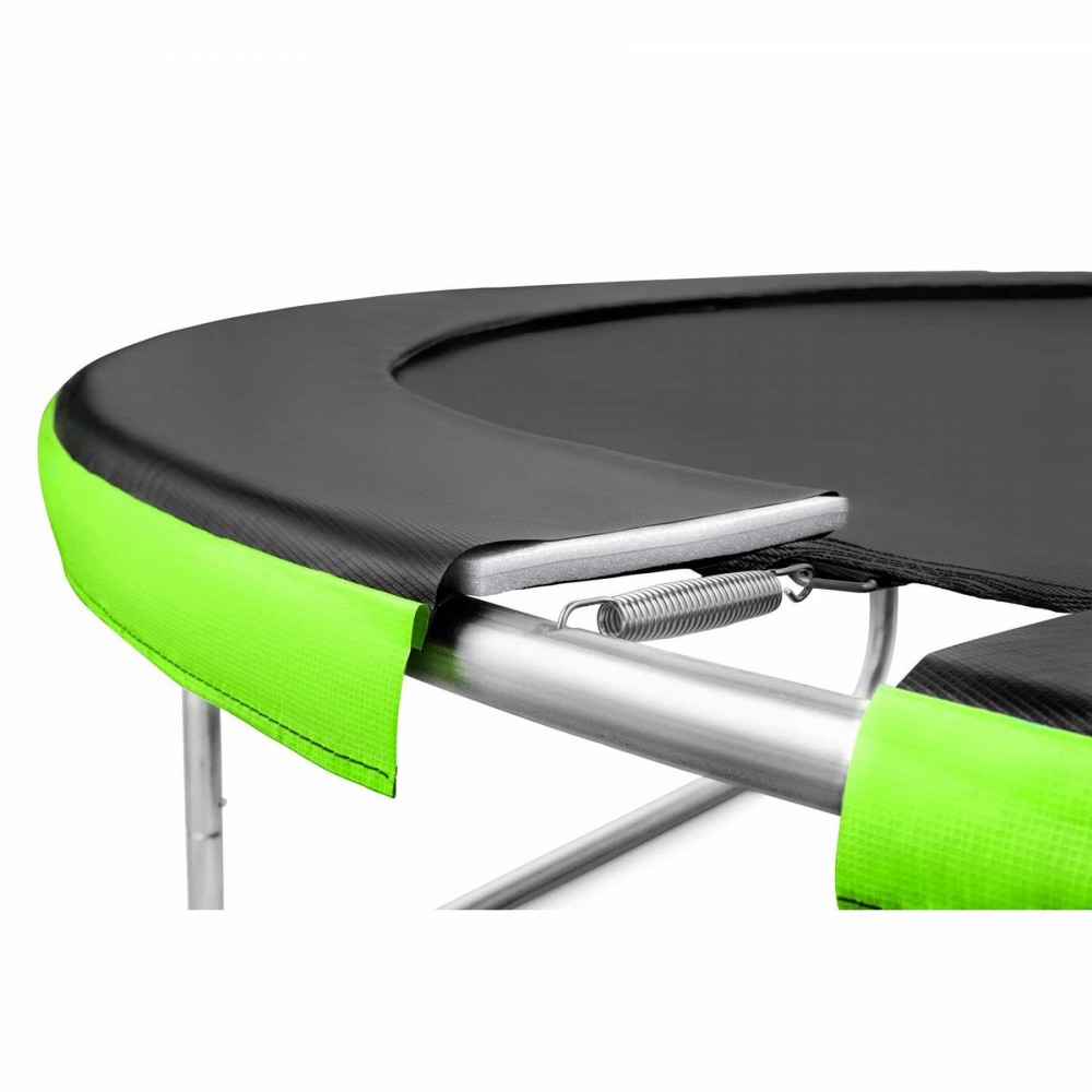 Батут 4FIZJO Classic 252 см Black/Green із зовнішньою сіткою і драбинкою