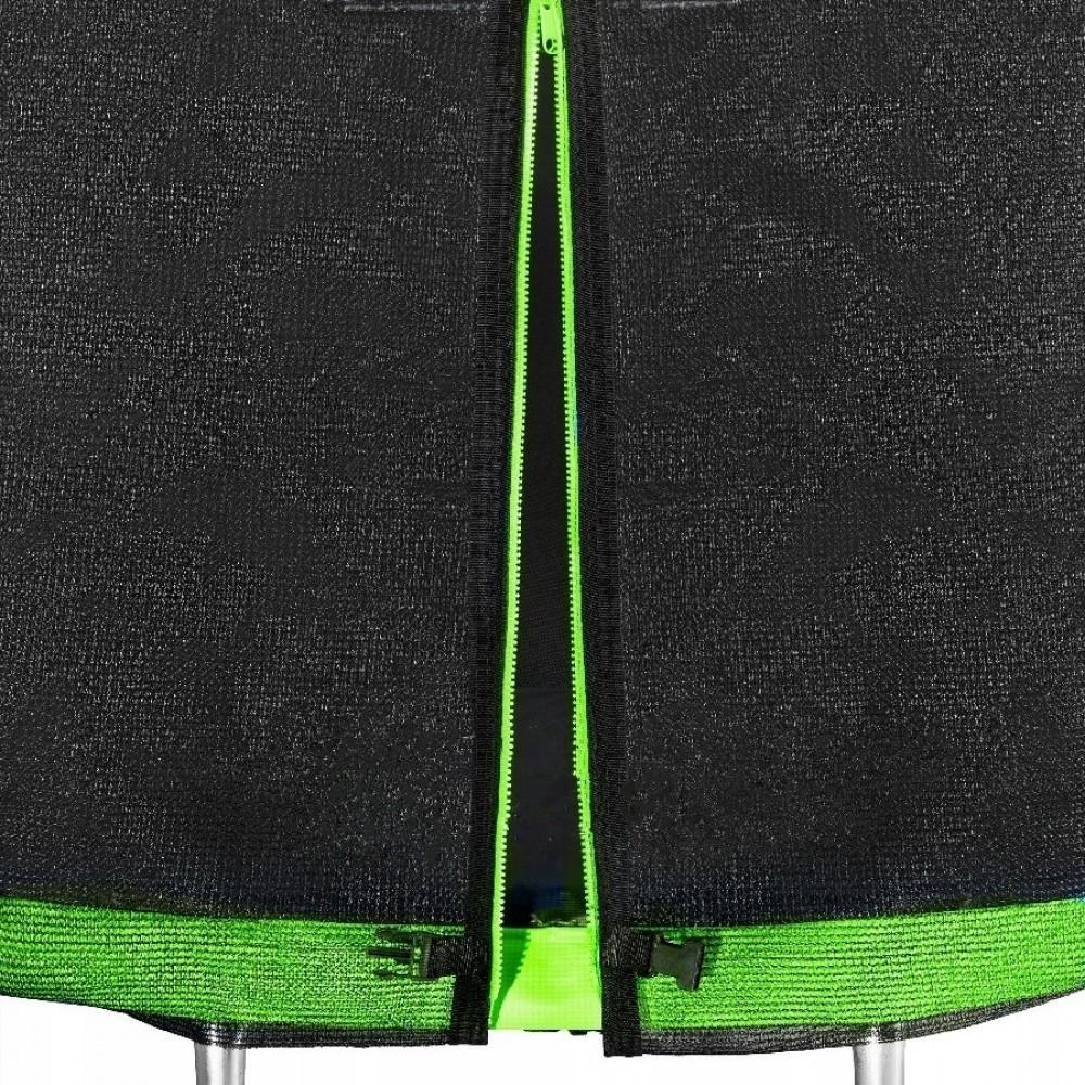 Батут 4FIZJO Classic 252 см Black/Green із зовнішньою сіткою і драбинкою