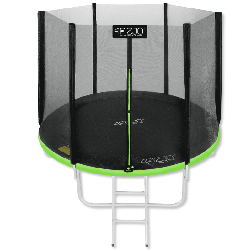 Батут 4FIZJO Classic 252 см Black/Green с внешней сеткой и лестницей