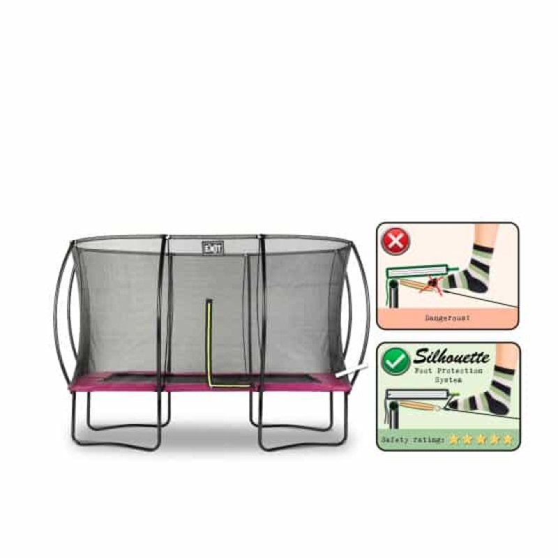 Батут Exit Silhouette Pink 244х366 см с сеткой