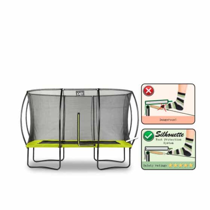 Батут Exit Silhouette Green 244х366 см с сеткой