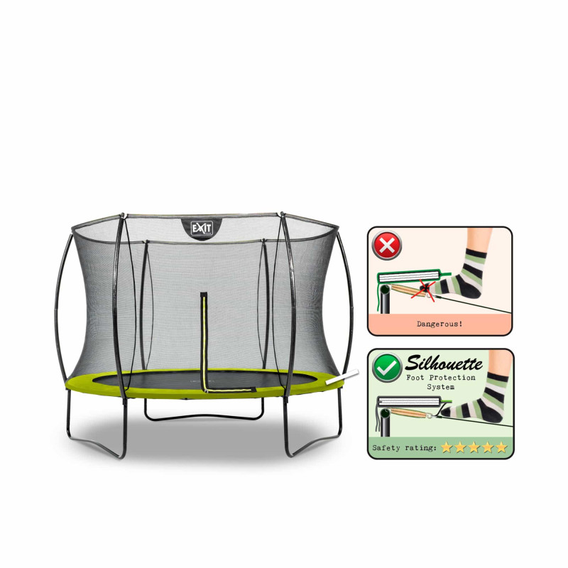Батут Exit Silhouette Green 244 см с сеткой