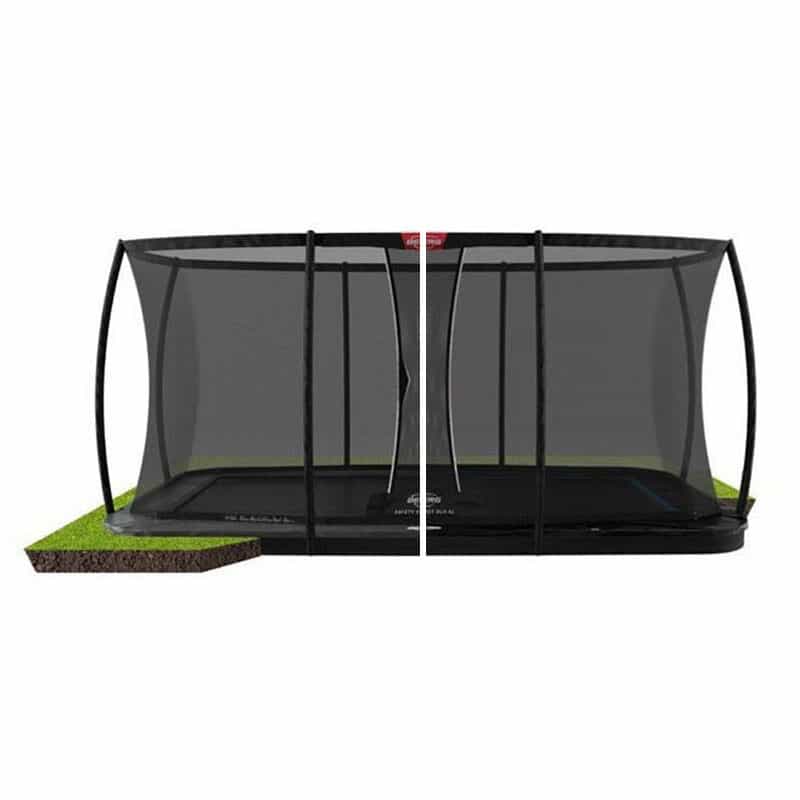 Батут Berg Ultim FlatGround Elite Black 500x300 см із сіткою Deluxe XL