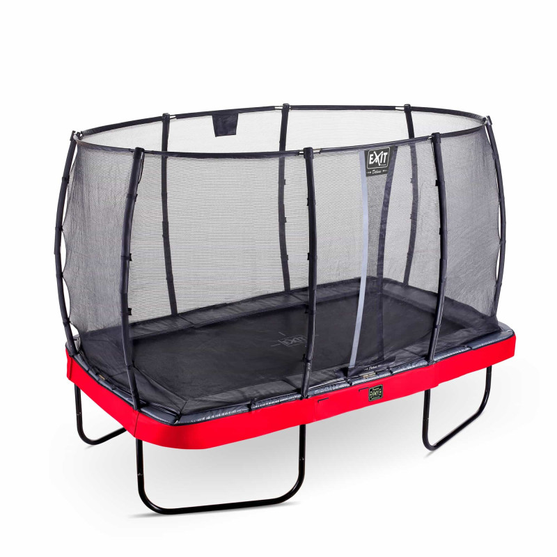 Батут Exit Elegant Premium Red 244x427 см с сеткой Deluxe