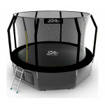 Батут FitToSky Black 312 см с внутренней сеткой и лестницей