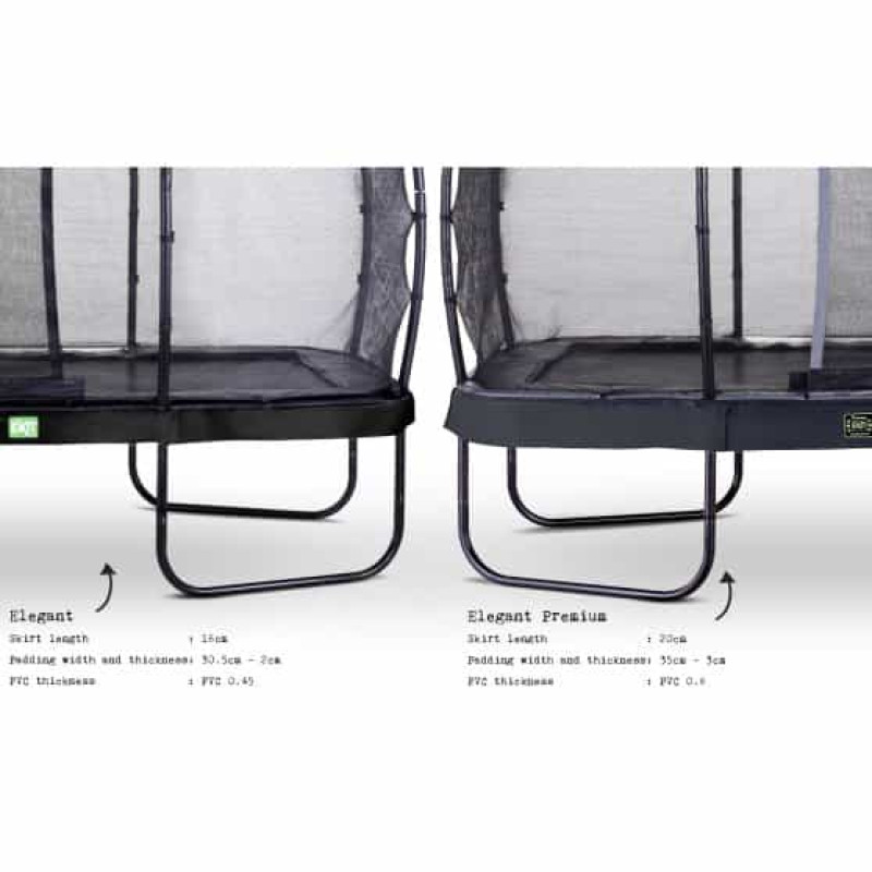 Батут Exit Elegant Black 244x427 см с сеткой Economy