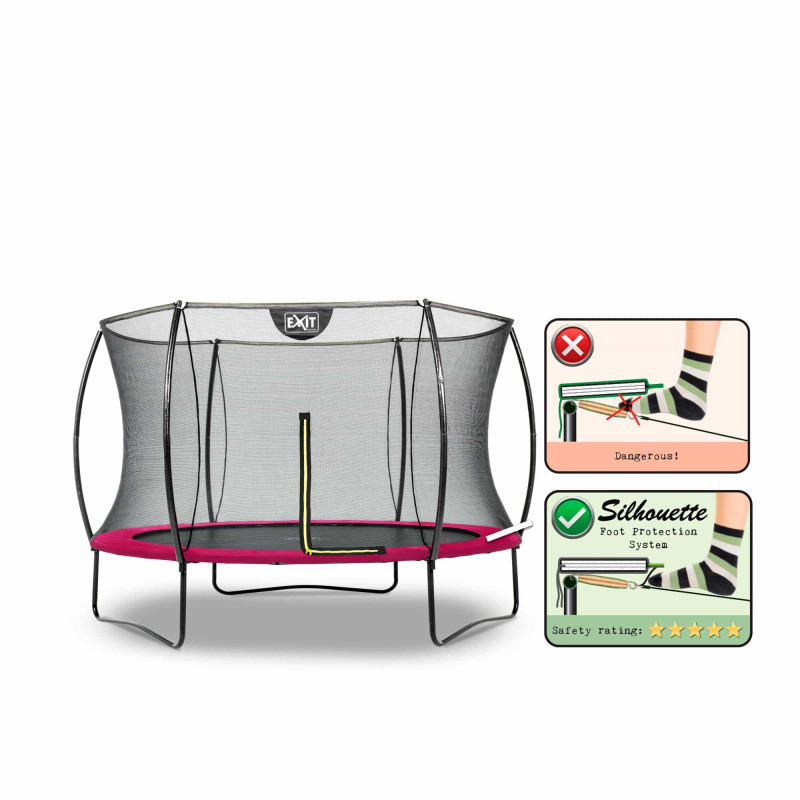Батут Exit Silhouette Pink 305 см с сеткой
