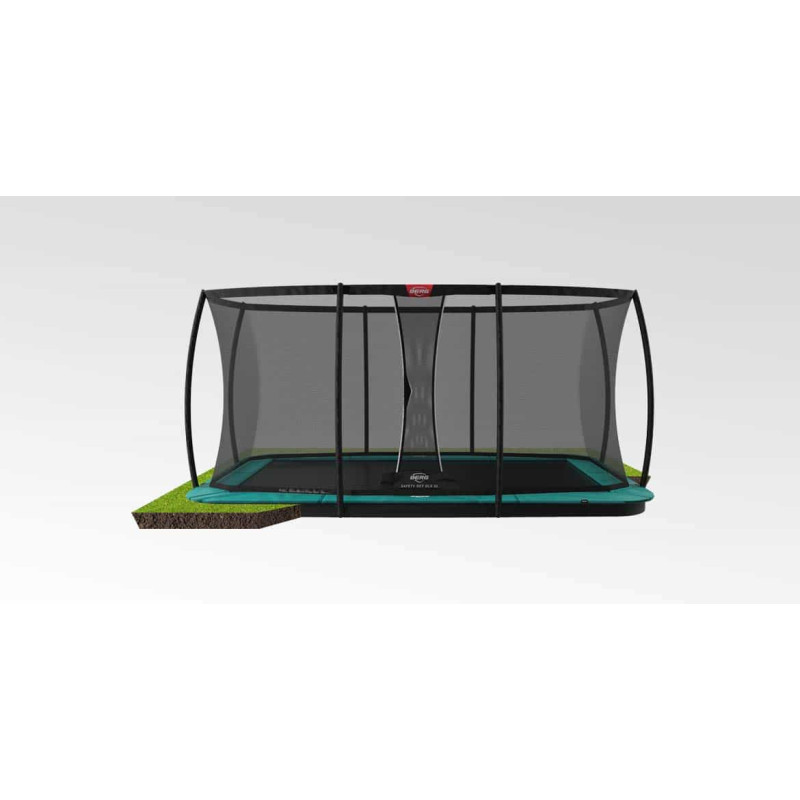 Батут Berg Ultim FlatGround Champion Green 410x250 см із сіткою Deluxe XL