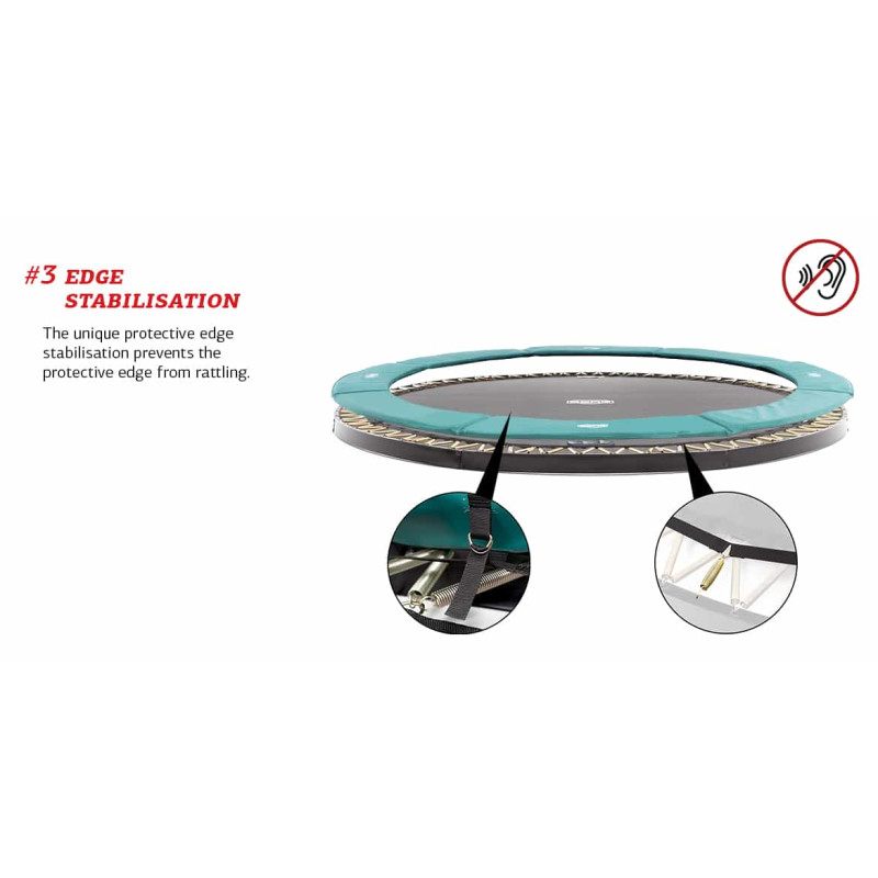 Батут Berg Ultim FlatGround Champion Green 410x250 см із сіткою Deluxe XL