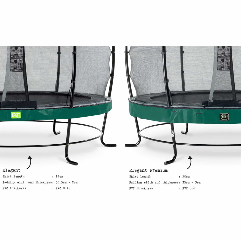 Батут Exit Elegant Premium Green 366 см с сеткой Deluxe