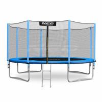 Батут Neo Sport 435 см с внешней сеткой и лестницей
