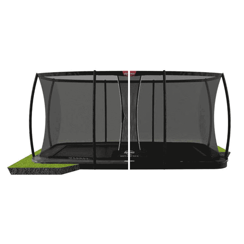 Батут Berg Ultim FlatGround Elite Grey 500x300 см с сеткой Deluxe XL