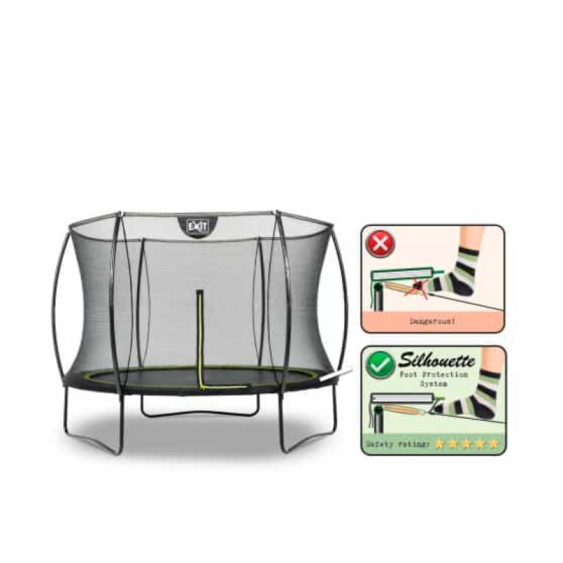 Батут Exit Silhouette Black 244 см с сеткой
