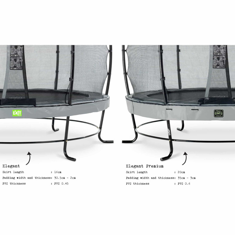 Батут Exit Elegant Grey 366 см с сеткой Economy