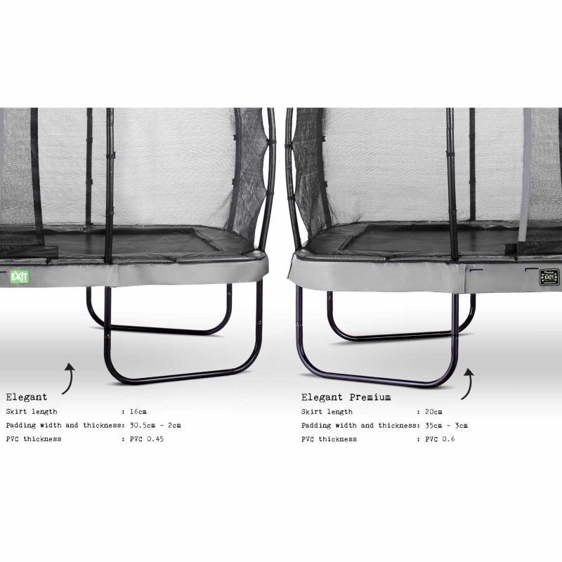 Батут Exit Elegant Premium Grey 214x366 см с сеткой Deluxe