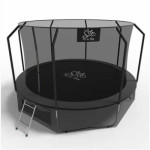 Батут FitToSky Black 183 см с внутренней сеткой и лестницей