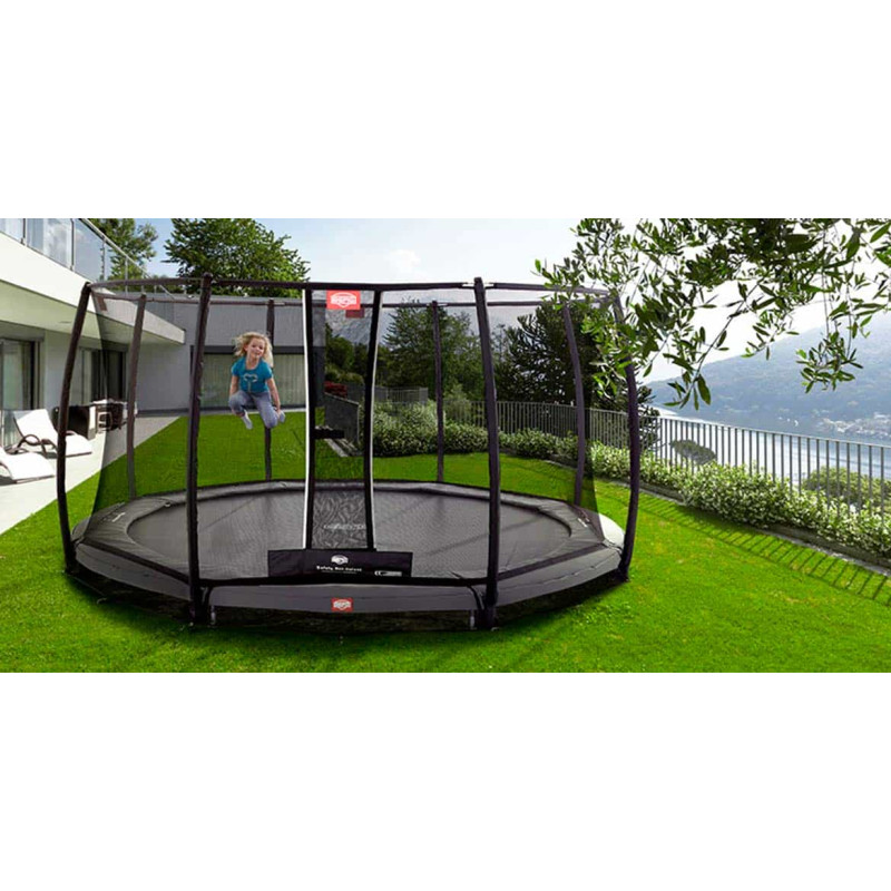 Батут Berg InGround Champion Grey 380 см с сеткой Deluxe