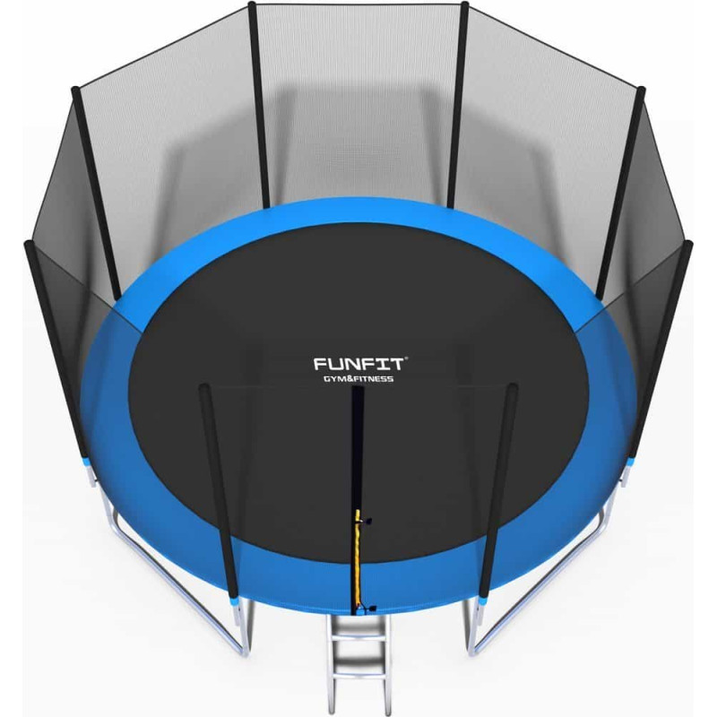 Батут FunFit 374 см з сіткою і драбинкою