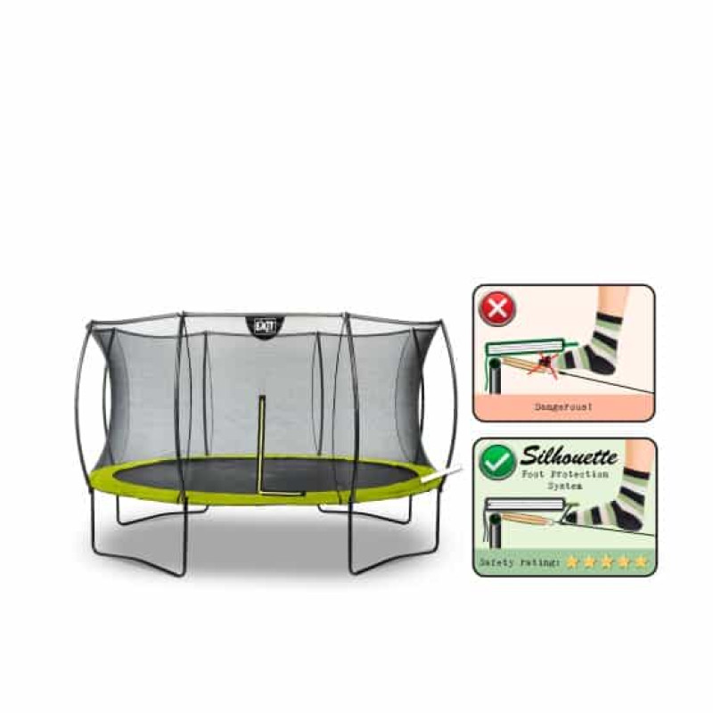 Батут Exit Silhouette Green 366 см с сеткой