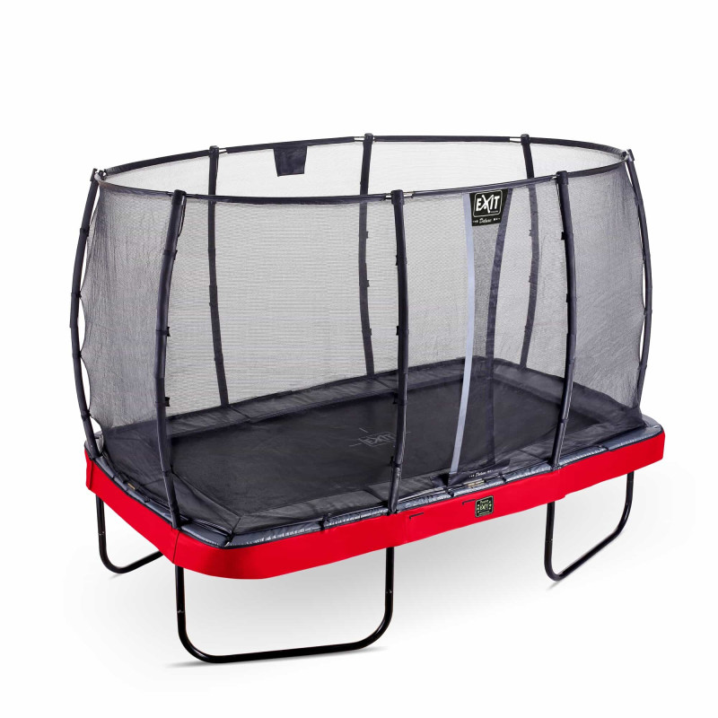 Батут Exit Elegant Premium Red 214x366 см с сеткой Deluxe