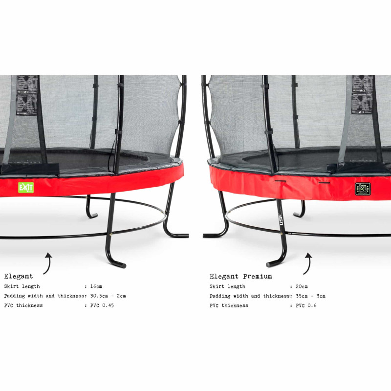 Батут Exit Elegant Premium Red 253 см с сеткой Deluxe