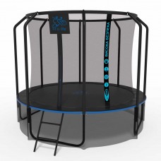 Батут FitToSky Premium Black 252 см с внутренней сеткой и лестницей