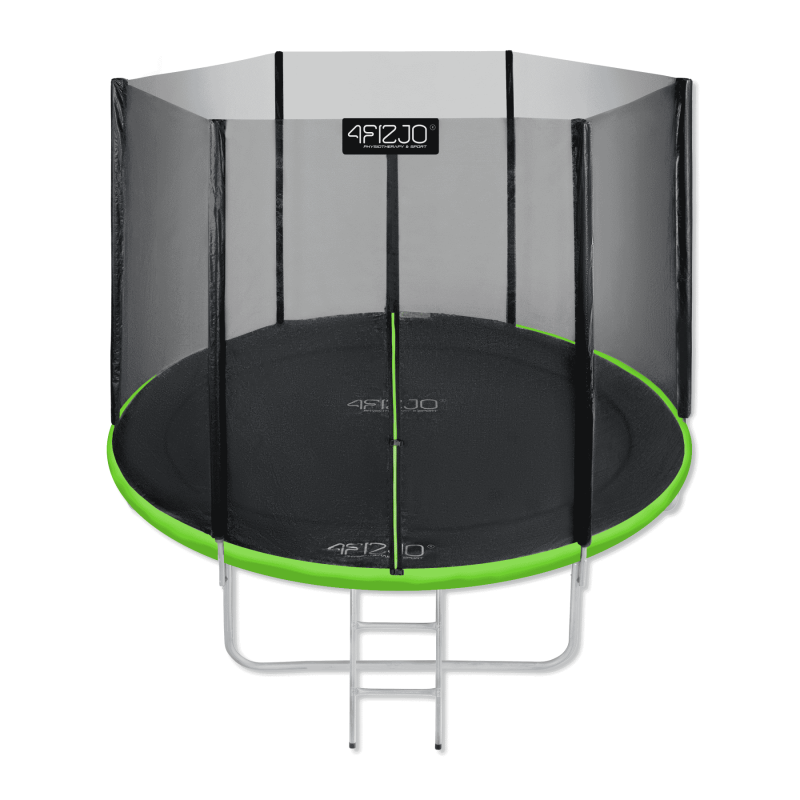 Батут 4FIZJO Classic 312 см Black/Green с внешней сеткой и лестницей