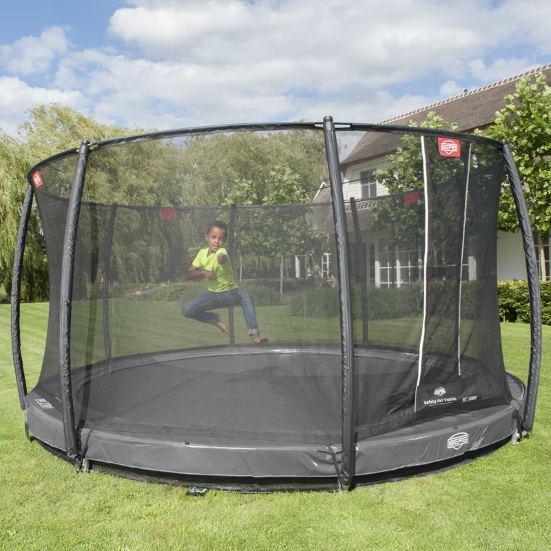 Батут Berg InGround Elite Grey 330 см с сеткой Deluxe